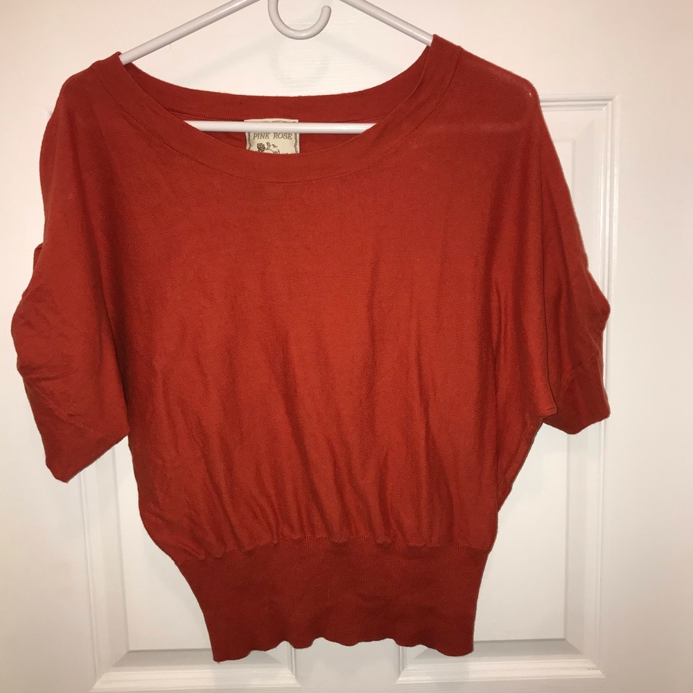 Pink Rose sweater with buttons on sides